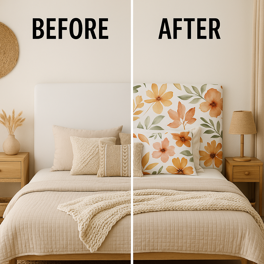 Custom Headboard Cover with Personalized Text Design