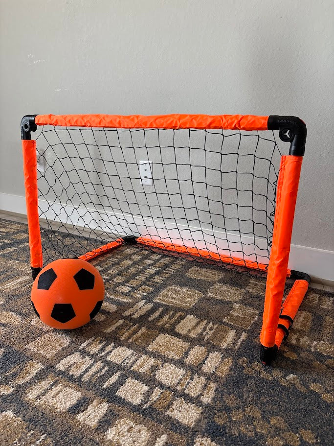 EpiDribble | Indoor Silent Soccer Set -  Foam Ball + 36" Pop-Up Goal for Adults
