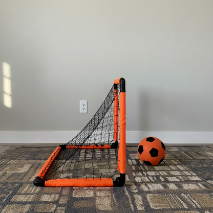 EpiDribble | Indoor Silent Soccer Set -  Foam Ball + 36" Pop-Up Goal for Adults