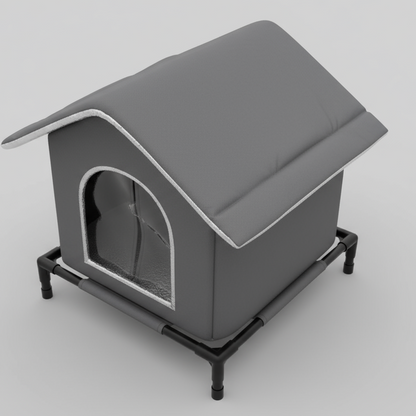 Gray pet house on a white background