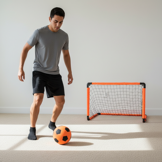 EpiDribble | Indoor Silent Soccer Set -  Foam Ball + 36" Pop-Up Goal for Adults