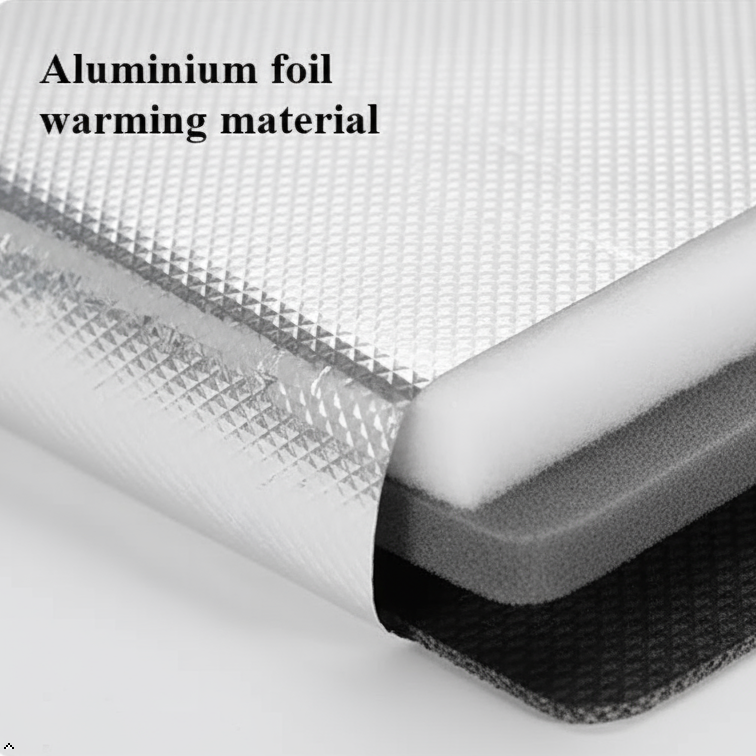 Aluminium foil warming material on a white background