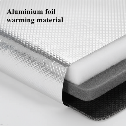 Aluminium foil warming material on a white background