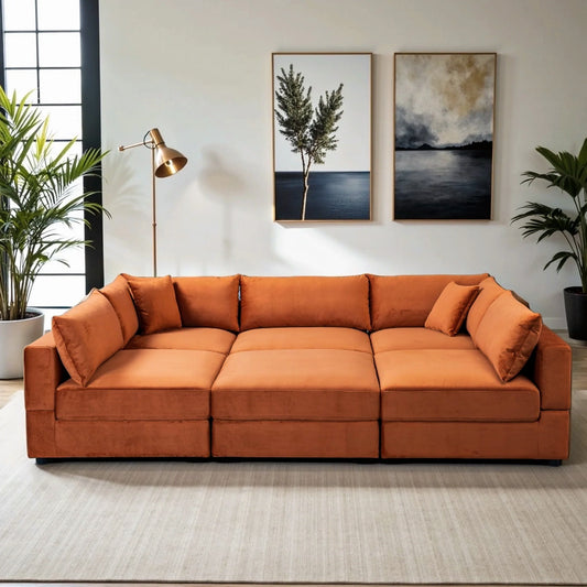 orange cloud sectional sofa modular 